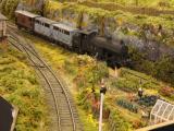 Ex LNWR 0-8-2T 7950 shunts cattle vans